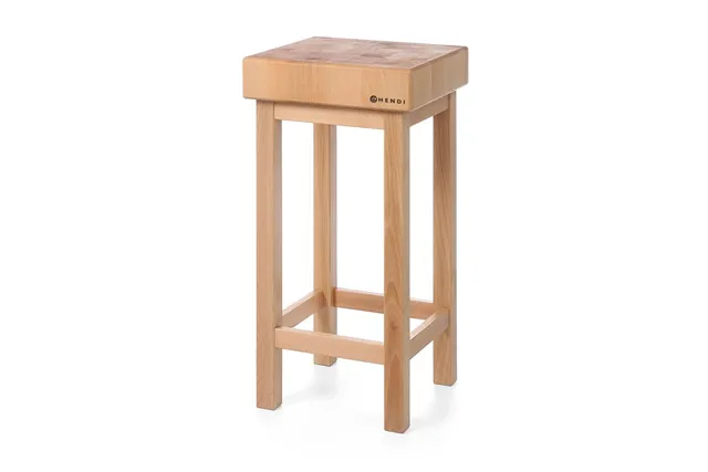 Kloc masarski drewniany z podstawą, 400x400x110mm HENDI 505618
