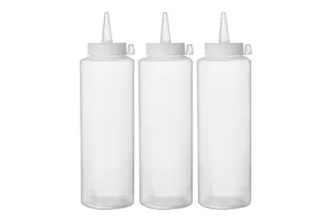 Dyspensery do zimnych sosów - 3 szt., 0,35L, transparentny, 3 szt., ⌀55x205mm HENDI 557853