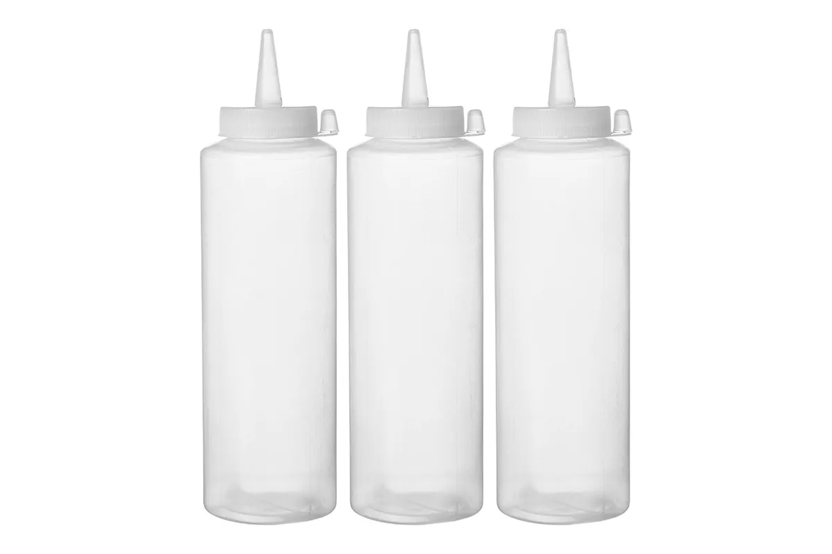 Dyspensery do zimnych sosów - 3 szt., 0,35L, transparentny, 3 szt., ⌀55x205mm HENDI 557853
