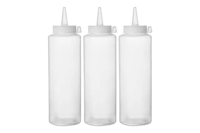 Dyspensery do zimnych sosów - 3 szt., 0,35L, transparentny, 3 szt., ⌀55x205mm HENDI 557853