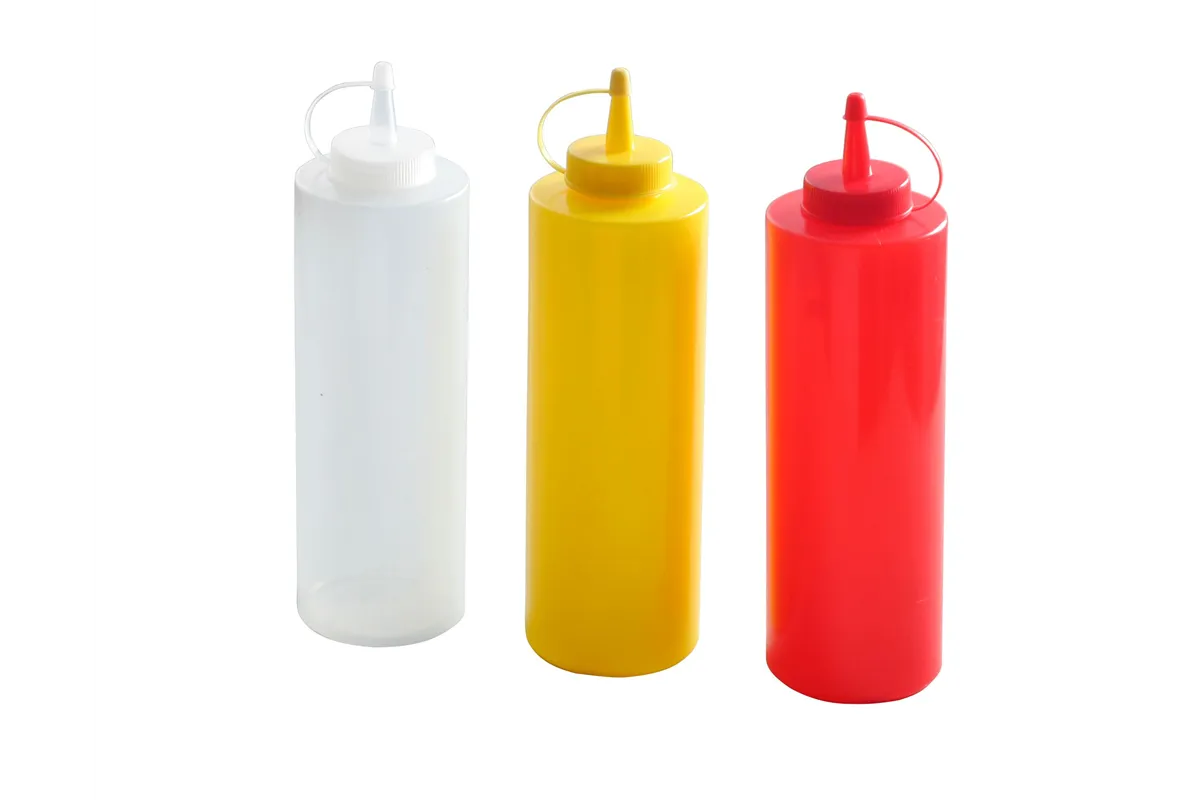 Dyspensery do zimnych sosów - 3 szt., 0,7L, transparentny, 3 szt., ⌀70x240mm HENDI 557952