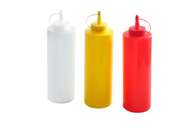Dyspensery do zimnych sosów - 3 szt., 0,7L, transparentny, 3 szt., ⌀70x240mm HENDI 557952