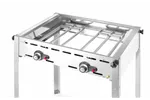 Grill Green Fire 2-palnikowy, Profi Line, Emaliowana patelnia żeliwna i ruszt GN 1/1, 11,6kW, 740x615x825mm HENDI 149508