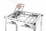 Grill Green Fire 2-palnikowy, Profi Line, Emaliowana patelnia żeliwna i ruszt GN 1/1, 11,6kW, 740x615x825mm HENDI 149508