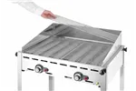 Grill Green Fire 2-palnikowy, Profi Line, Emaliowana patelnia żeliwna i ruszt GN 1/1, 11,6kW, 740x615x825mm HENDI 149508