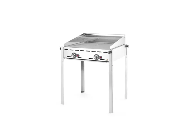Grill Green Fire 2-palnikowy, Profi Line, 2 ruszty ze stali nierdzewnej GN 1/1, 11,6kW, 740x612x825mm HENDI 149621