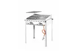 Grill Green Fire 2-palnikowy, Profi Line, 2 ruszty ze stali nierdzewnej GN 1/1, 11,6kW, 740x612x825mm HENDI 149621