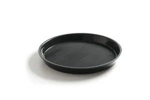 Taca do serwowania z polipropylenu, antypoślizgowa, okrągła, wysoki rant, czarna, ⌀360x39mm HENDI 878408