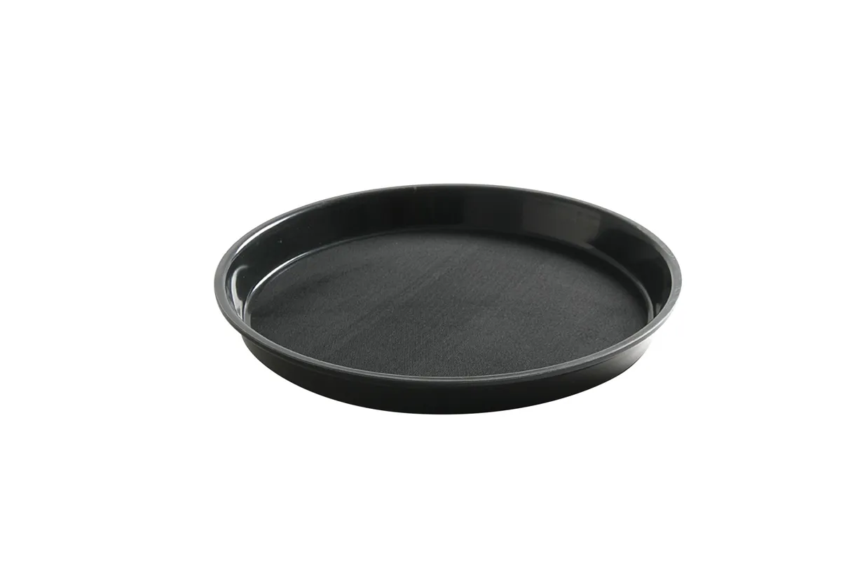 Taca do serwowania z polipropylenu, antypoślizgowa, okrągła, wysoki rant, czarna, ⌀320x37mm HENDI 878606