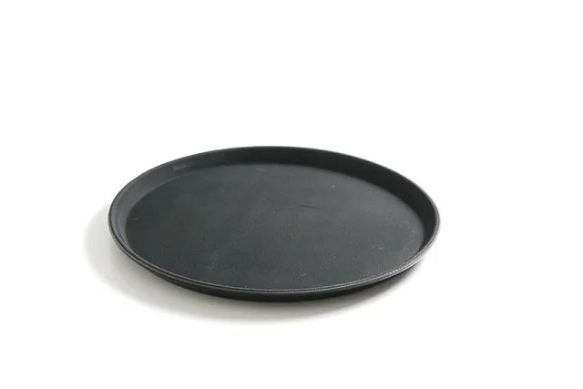 Taca do serwowania z polipropylenu, antypoślizgowa, okrągła, czarna, ⌀410x20mm HENDI 878149