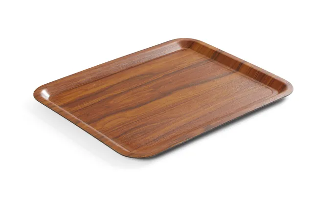 Taca do serwowania, prostokątna, antypoślizgowa, laminowana, mahoniowy, 460x360mm AmerBox 507025