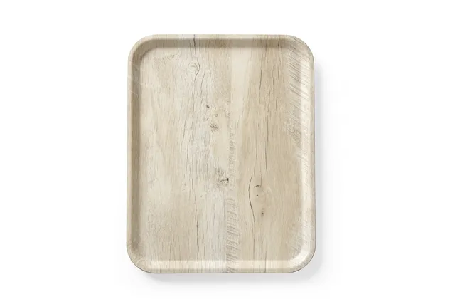 Taca do serwowania z laminatem z melaminy, antypoślizgowa, z wzorem drewna, jasne drewno, 330x430mm AmerBox 508862