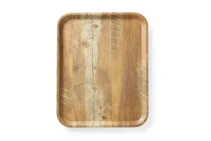 Taca do serwowania z laminatem z melaminy, antypoślizgowa, z wzorem drewna, drewno, 330x430mm AmerBox 508879