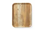 Taca do serwowania z laminatem z melaminy, antypoślizgowa, z wzorem drewna, drewno, 330x430mm AmerBox 508879