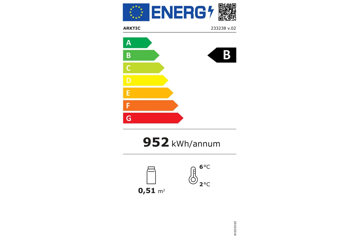 Witryna chłodnicza nastawna, 68 l, czarny, 230V/170W, 444x397x875mm Arktic 233238