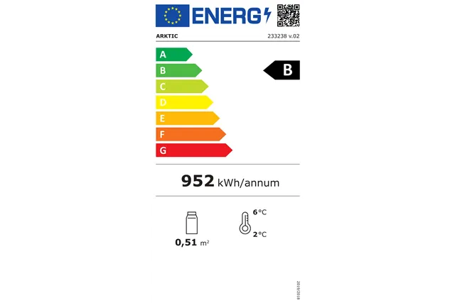 Witryna chłodnicza nastawna, 68 l, czarny, 230V/170W, 444x397x875mm Arktic 233238