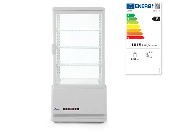 Witryna chłodnicza nastawna, 78 l, biały, 230V/170W, 444x397x940mm Arktic 233641