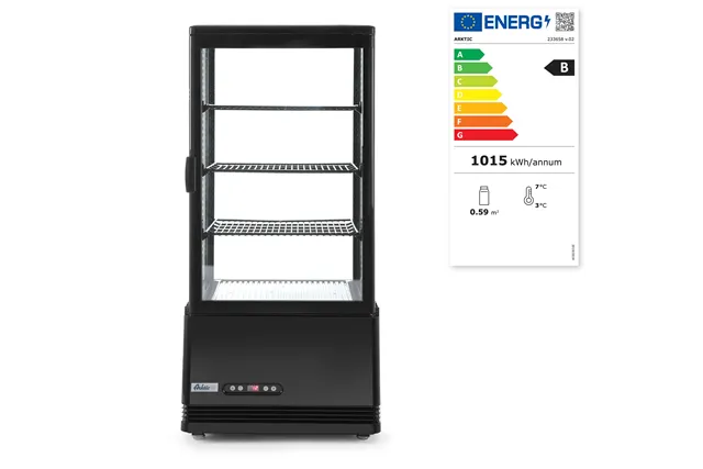 Witryna chłodnicza nastawna, 78 l, czarny, 230V/170W, 444x397x940mm Arktic 233658