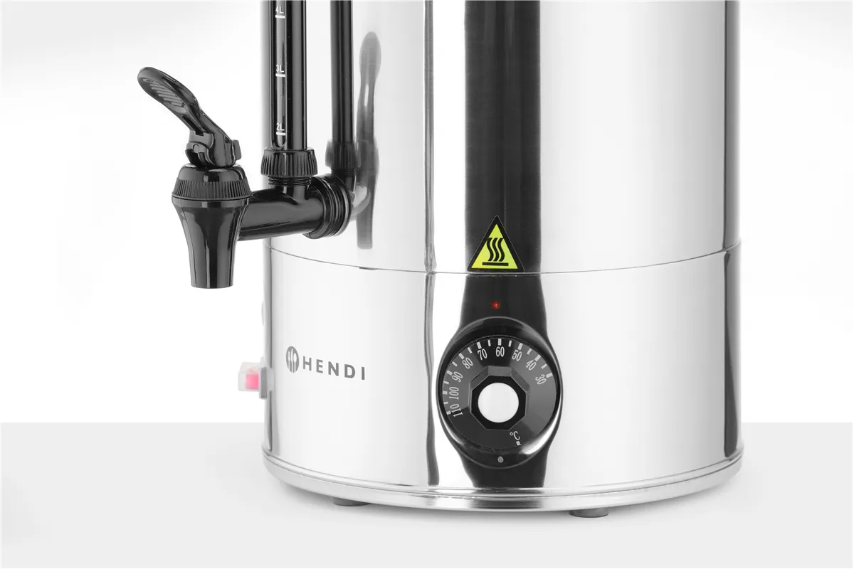 Warnik do wody o pojedynczych ściankach, 9L, srebrny, 230V/2200W, 340x227x468mm HENDI 209882