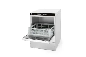 Zmywarka do szkła 40x40 – sterowana elektromechanicznie, z dozownikiem detergentu, 230V/2800W, 470x510x710mm HENDI 233009