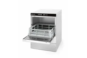 Zmywarka do szkła 40x40 – sterowana elektromechanicznie dozownik detergentu pompa spustowa 230V/2800W 470x510x710 HENDI 233023