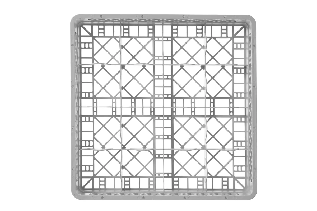 Kosz do szkła 500×500 mm, 16 przegródek – 113x113 mm, 500x500x104mm HENDI 877043