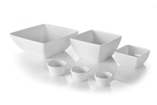 Miska kwadratowa, biały, 270x270x105mm HENDI 561584