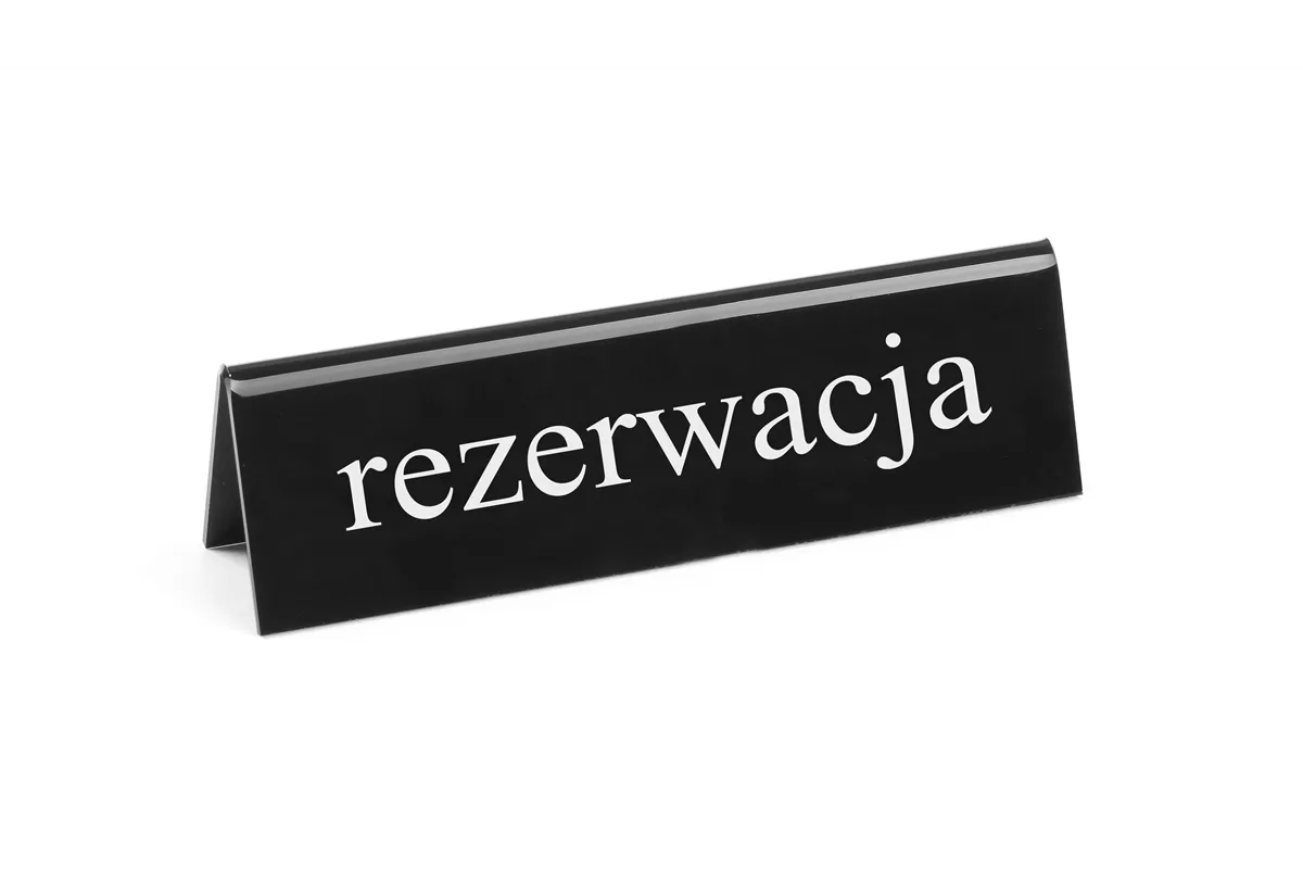 Tabliczka informacyjna „Rezerwacja”, "rezerwacja", 130x30x38mm HENDI 663523