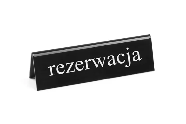 Tabliczka informacyjna „Rezerwacja”, "rezerwacja", 130x30x38mm HENDI 663523