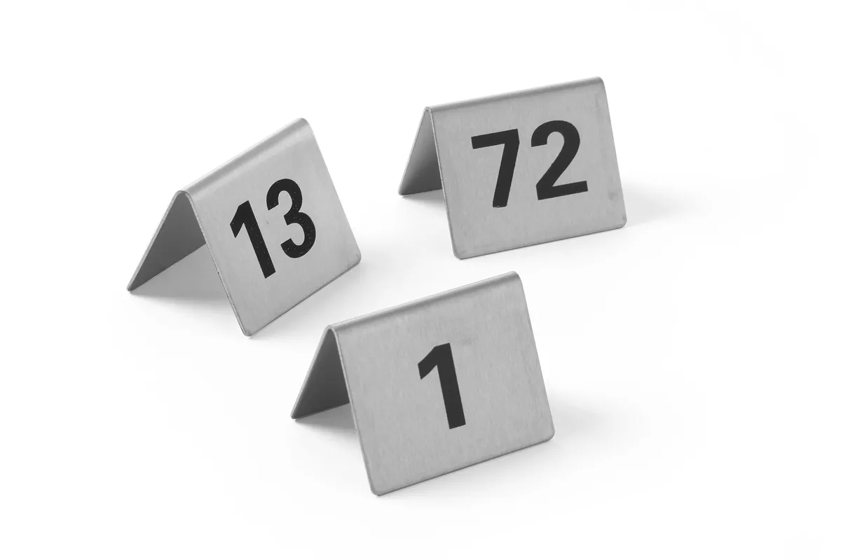 Tabliczka informacyjna z numerem, Numer 1-12, 50x35x40mm HENDI 663844