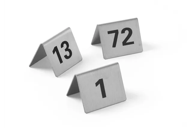 Tabliczka informacyjna z numerem, Numer 1-12, 50x35x40mm HENDI 663844