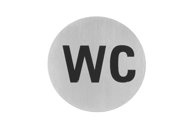 Tabliczka informacyjna na drzwi, WC, ⌀75mm HENDI 663622