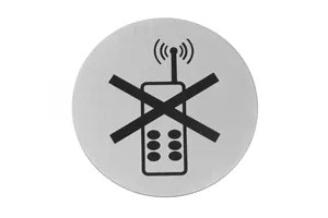 Tabliczka informacyjna na drzwi, zakaz używania telefonów komórkowych, ⌀75mm HENDI 663653