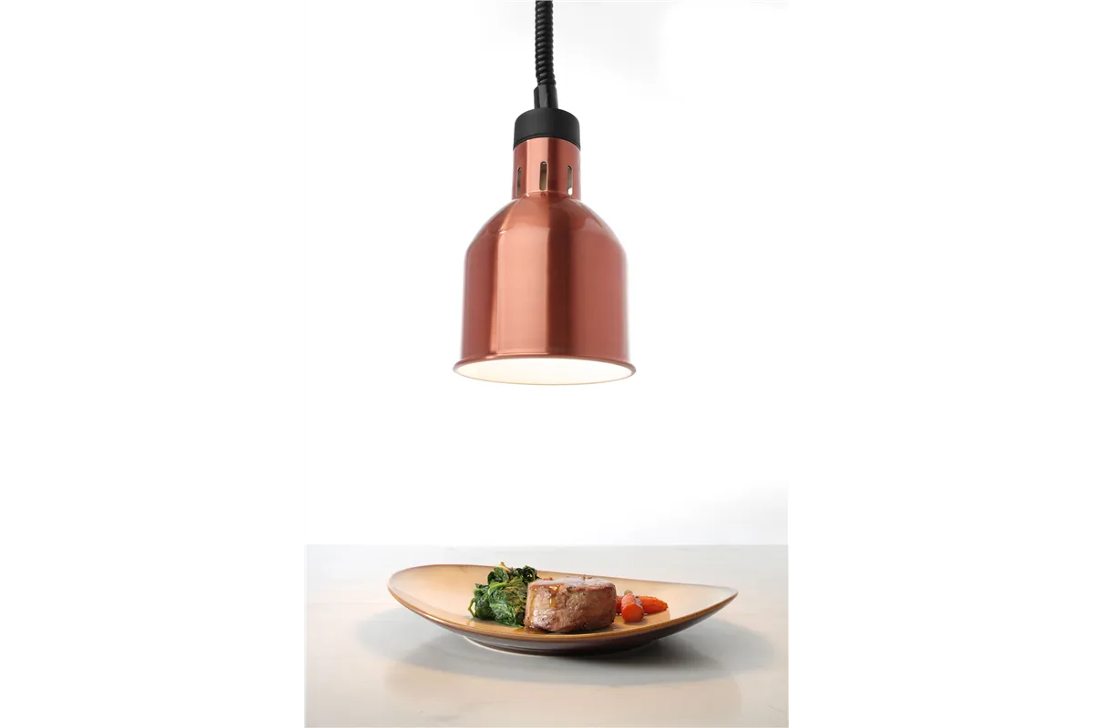 Lampa do podgrzewania potraw wisząca, cylindryczna, miedziany, 230V/250W, ⌀175x250mm HENDI 273890