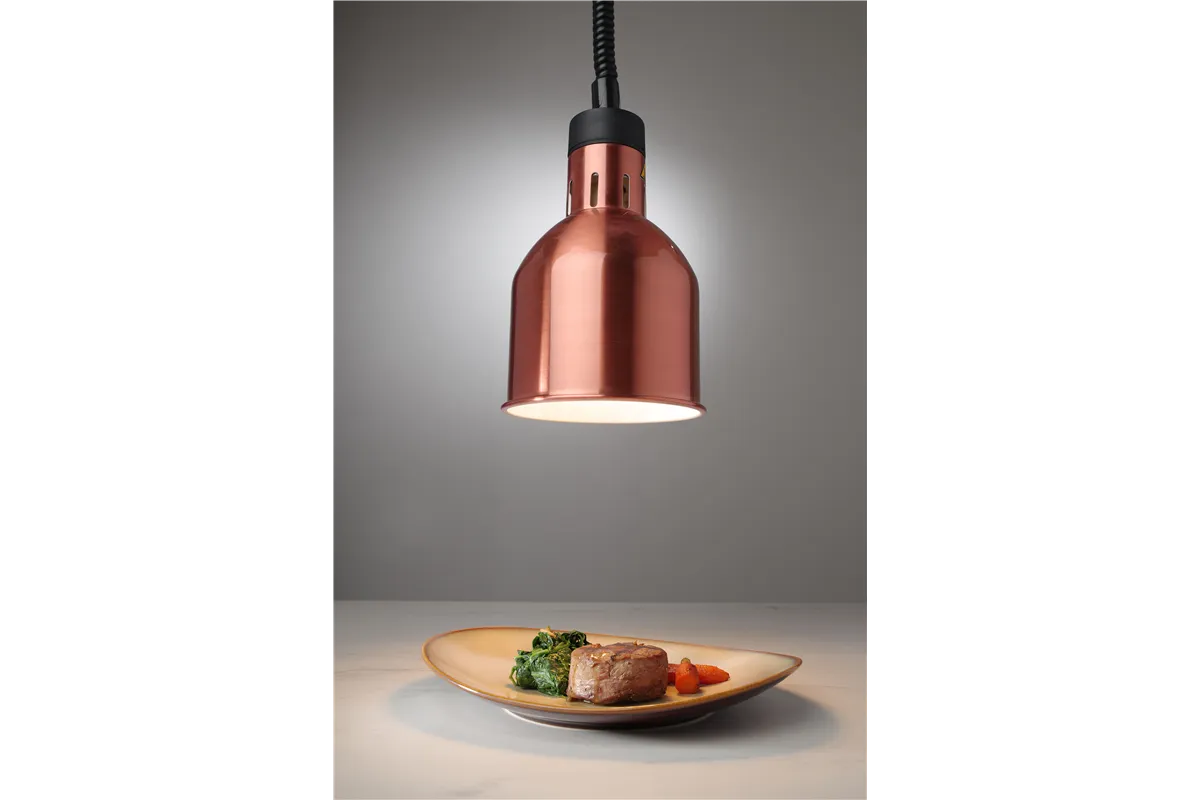 Lampa do podgrzewania potraw wisząca, cylindryczna, miedziany, 230V/250W, ⌀175x250mm HENDI 273890