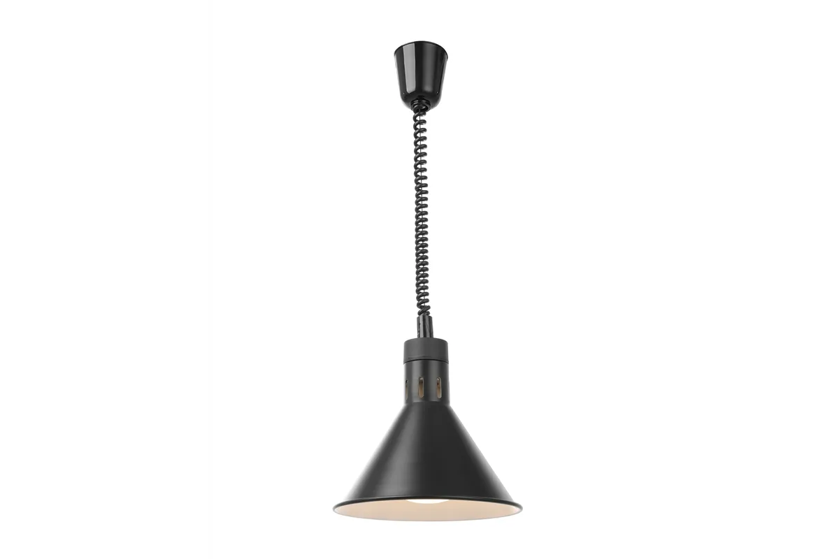 Lampa do podgrzewania potraw wisząca, stożkowa, czarny, 230V/250W, ⌀275x250mm HENDI 273845