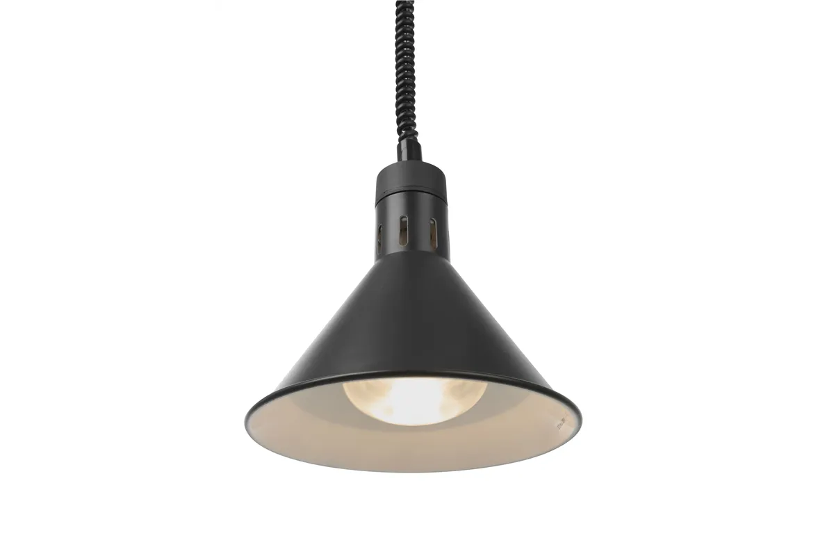 Lampa do podgrzewania potraw wisząca, stożkowa, czarny, 230V/250W, ⌀275x250mm HENDI 273845