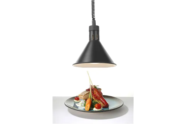 Lampa do podgrzewania potraw wisząca, stożkowa, czarny, 230V/250W, ⌀275x250mm HENDI 273845