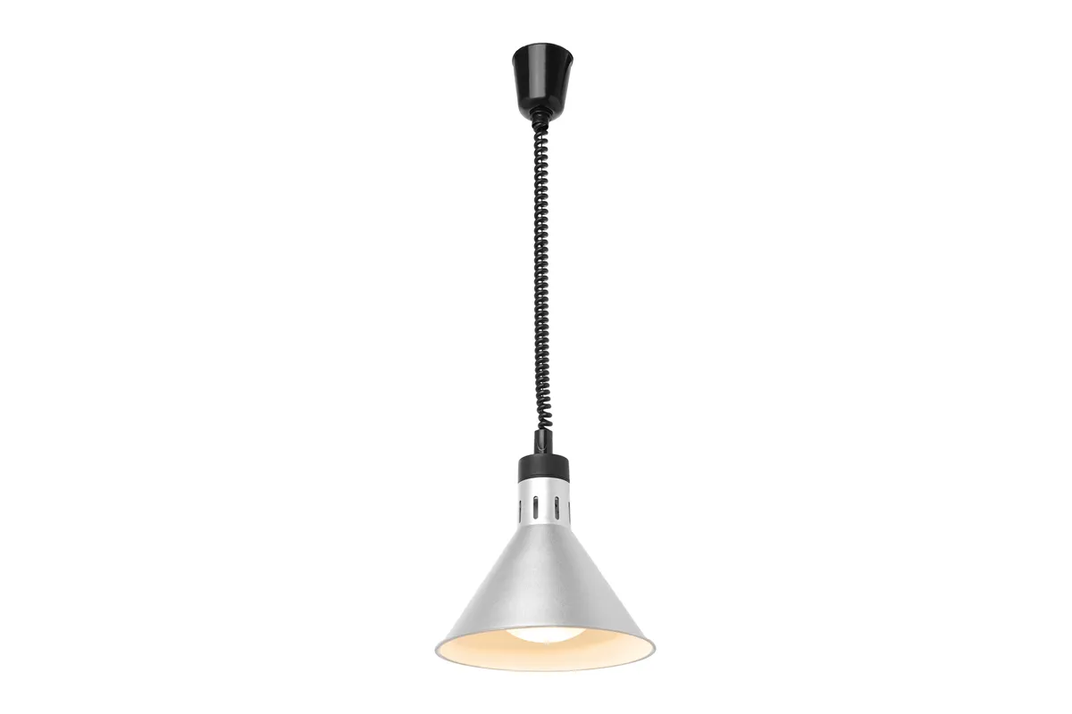 Lampa do podgrzewania potraw wisząca, stożkowa, srebrny, 230V/250W, ⌀275x250mm HENDI 273869
