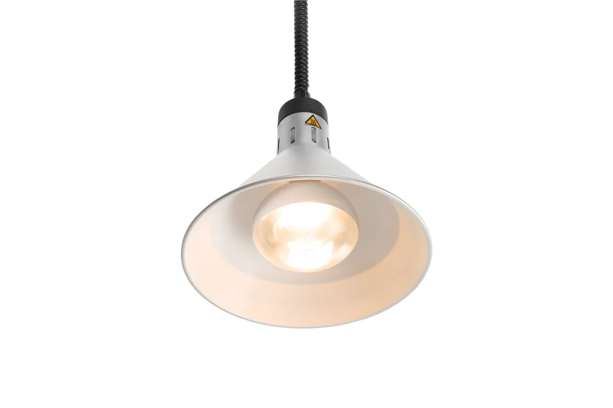 Lampa do podgrzewania potraw wisząca, stożkowa, srebrny, 230V/250W, ⌀275x250mm HENDI 273869