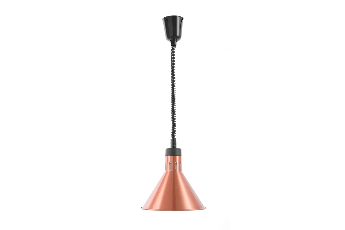 Lampa do podgrzewania potraw wisząca, stożkowa, miedziany, 230V/250W, ⌀275x250mm HENDI 273876