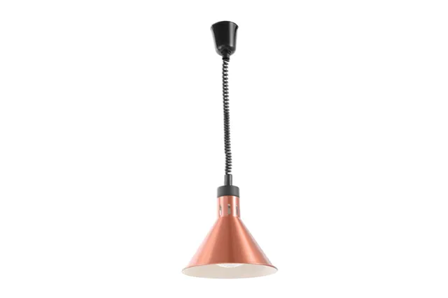Lampa do podgrzewania potraw wisząca, stożkowa, miedziany, 230V/250W, ⌀275x250mm HENDI 273876