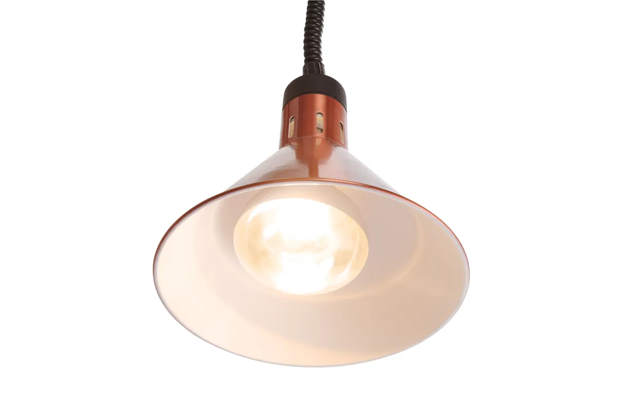 Lampa do podgrzewania potraw wisząca, stożkowa, miedziany, 230V/250W, ⌀275x250mm HENDI 273876