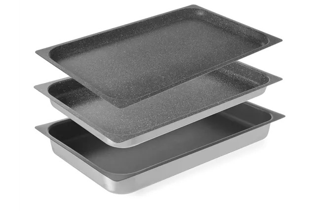 Pojemnik aluminiowy GN 1/1 z powłoką nieprzywierającą, GN 1/1, 530x325x40mm HENDI 805541