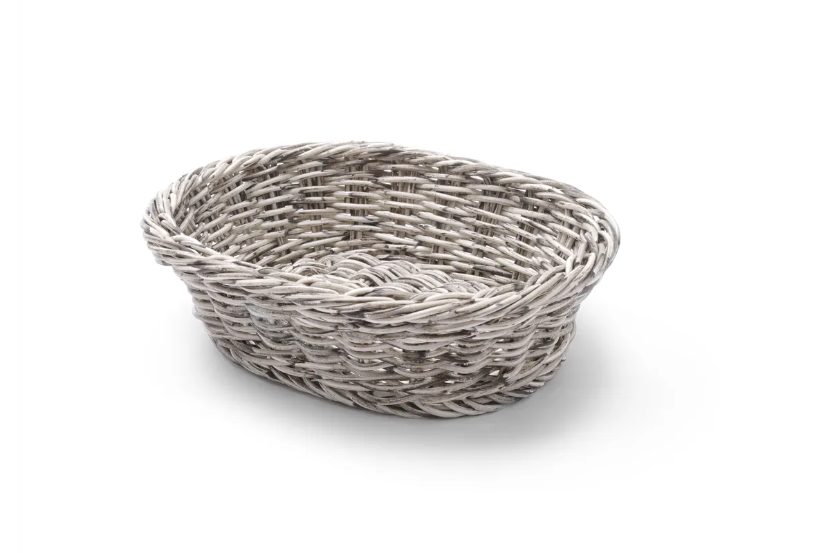 Koszyk owalny, jasnoszary, 250x190x65mm HENDI 426616