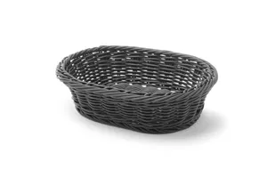 Koszyk owalny, czarny, 250x190x65mm HENDI 426623