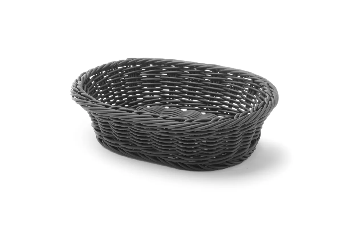 Koszyk owalny, czarny, 250x190x65mm HENDI 426623