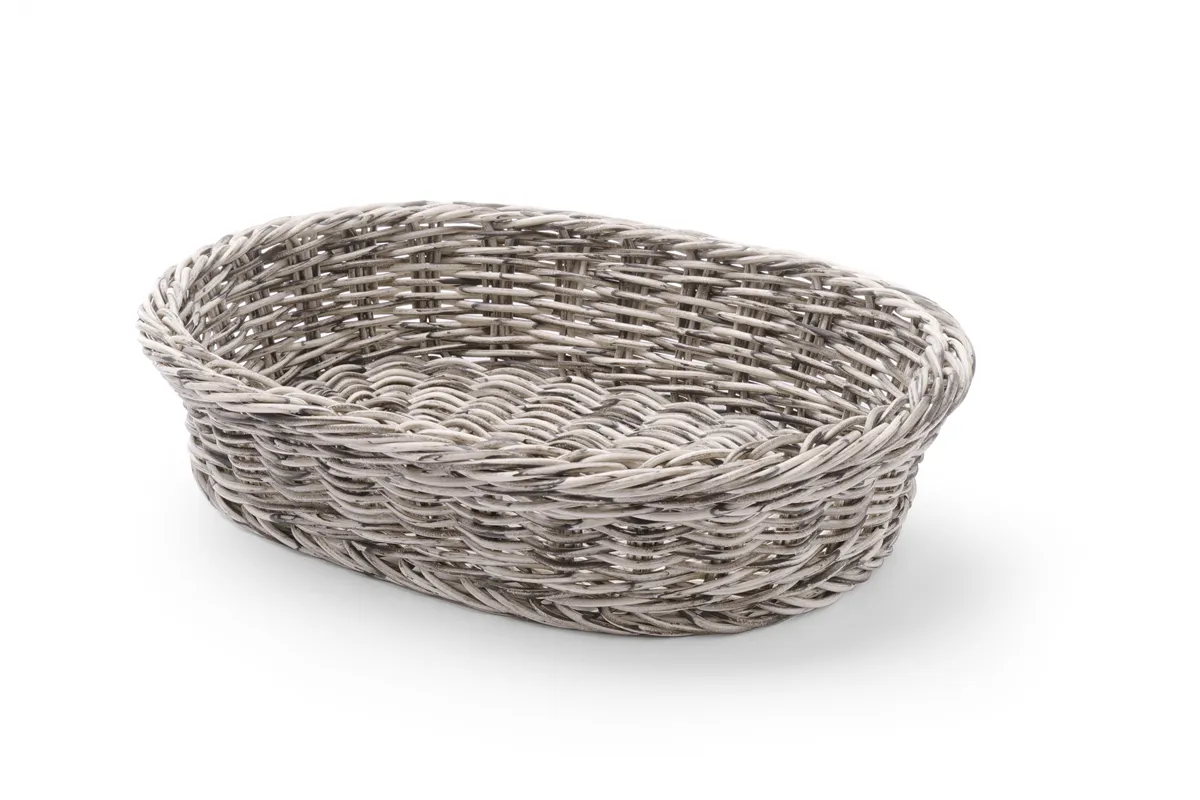 Koszyk owalny, jasnoszary, 320x230x70mm HENDI 426647