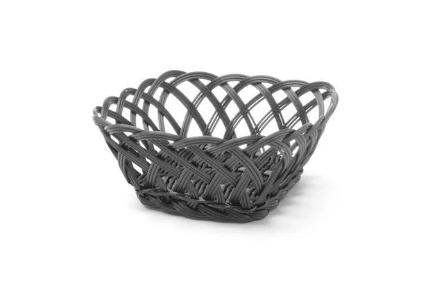Koszyk pleciony, kwadratowy, czarny, 190x190x80mm HENDI 426227