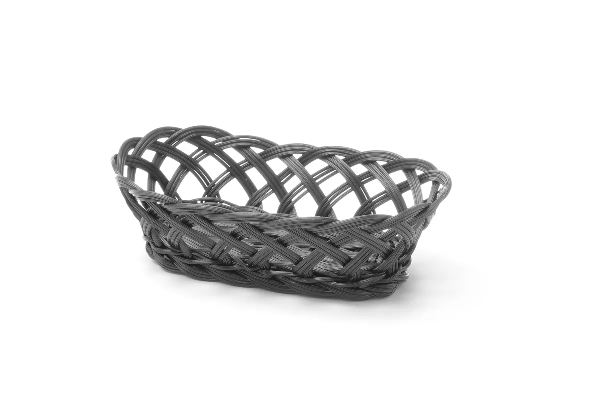 Koszyk pleciony, owalny, czarny, 225x130x55mm HENDI 426234